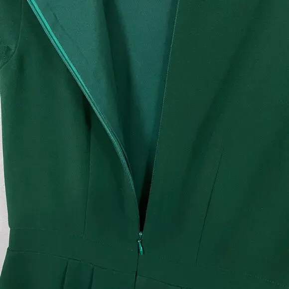 Madewell Green Short Cap Sleeve Pockets Shift Sheath Dress Size 2 - Picture 8 of 8